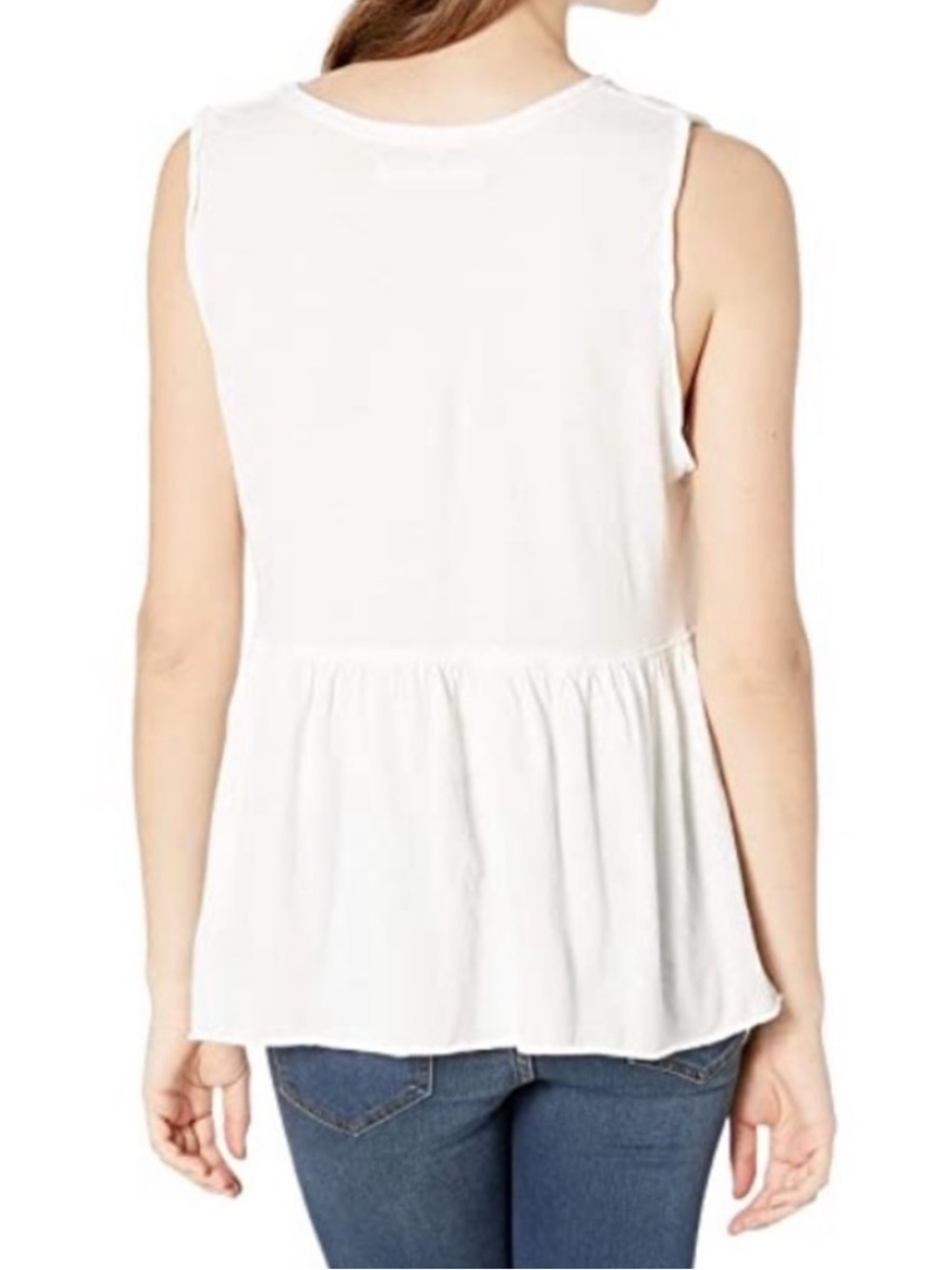 NWT Free People we the free anytime tank White Peplum size m - Picture 5 of 10